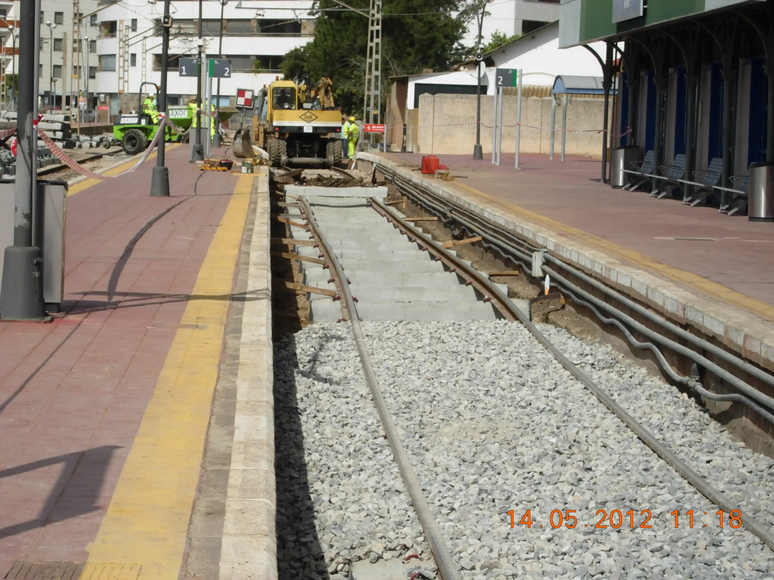 Obras de sustitución de traviesas en Huelva Término.